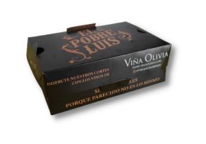 Caja de cartulina sin visor con impresión a dos colores.