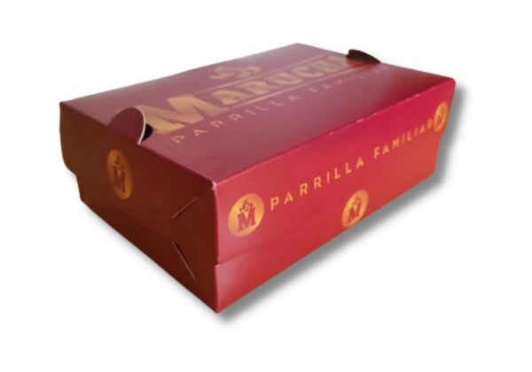 Caja de cartulina sin visor con impresión a dos colores.