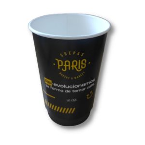 Vaso de polipapel doble pared con base de color