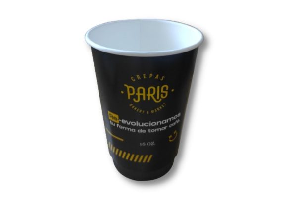 Vaso de polipapel doble pared con base de color