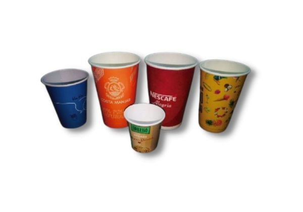 Vasos de polipapel simple pared impresos