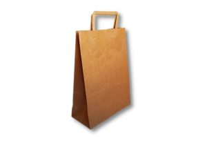 Bolsa de papel kraft con manija plana