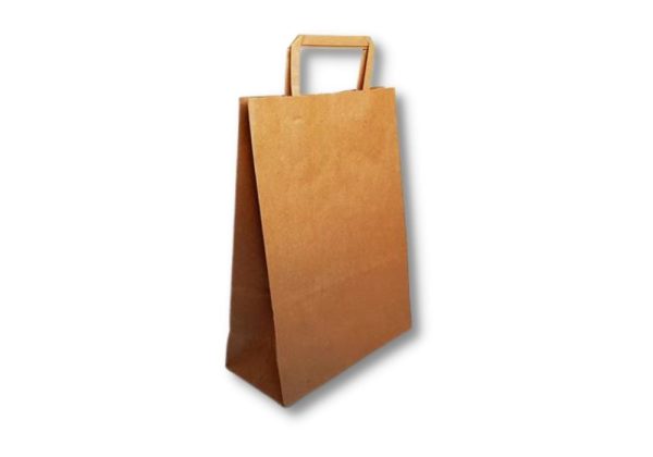 Bolsa de papel kraft con manija plana